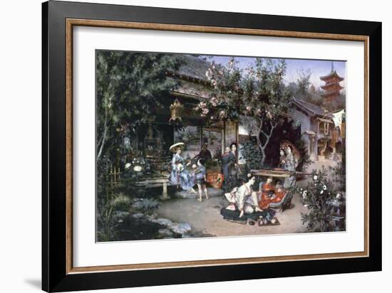 Yoshiwara, Japanese Leisure Area, 1887-Harry Humphrey Moore-Framed Giclee Print