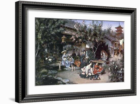 Yoshiwara, Japanese Leisure Area, 1887-Harry Humphrey Moore-Framed Giclee Print