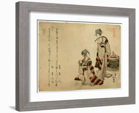 Yoshiwara Suzume-Katsushika Hokusai-Framed Giclee Print