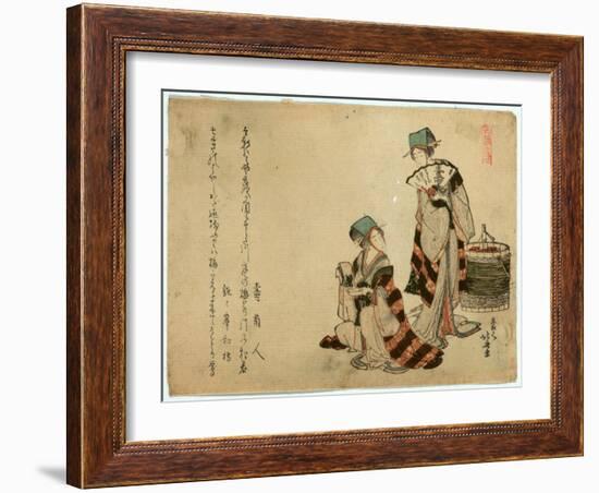 Yoshiwara Suzume-Katsushika Hokusai-Framed Giclee Print