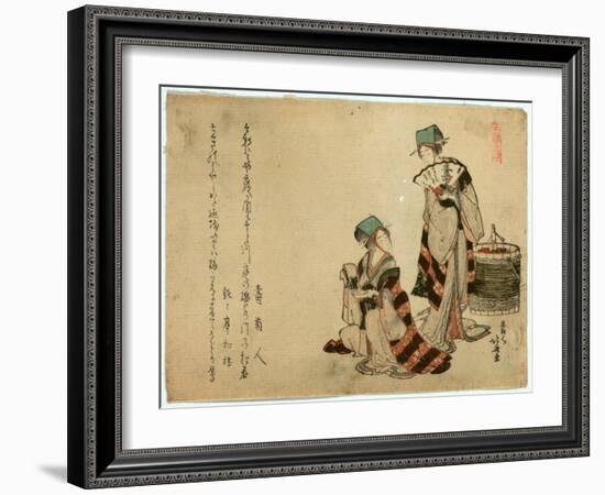 Yoshiwara Suzume-Katsushika Hokusai-Framed Giclee Print