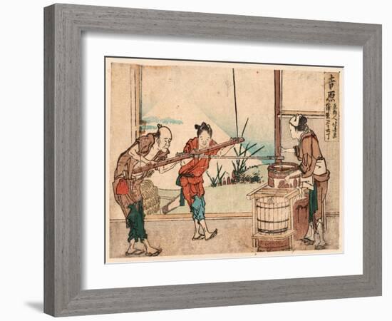 Yoshiwara-Katsushika Hokusai-Framed Giclee Print