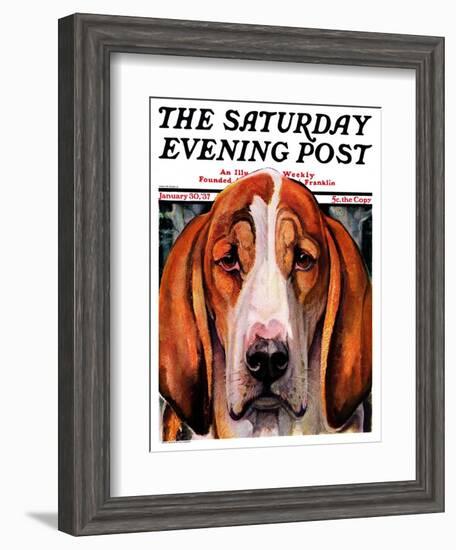 "You Ain't Nothing But a Hounddog," Saturday Evening Post Cover, January 30, 1937-Paul Bransom-Framed Giclee Print