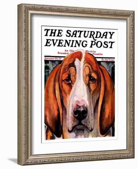 "You Ain't Nothing But a Hounddog," Saturday Evening Post Cover, January 30, 1937-Paul Bransom-Framed Giclee Print