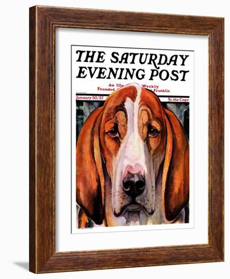 "You Ain't Nothing But a Hounddog," Saturday Evening Post Cover, January 30, 1937-Paul Bransom-Framed Giclee Print