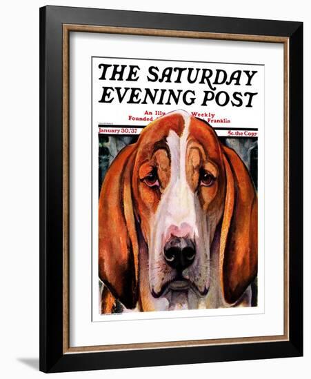 "You Ain't Nothing But a Hounddog," Saturday Evening Post Cover, January 30, 1937-Paul Bransom-Framed Giclee Print