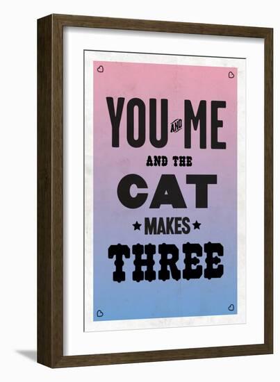 You and Me and the Cat Makes Three-null-Framed Art Print