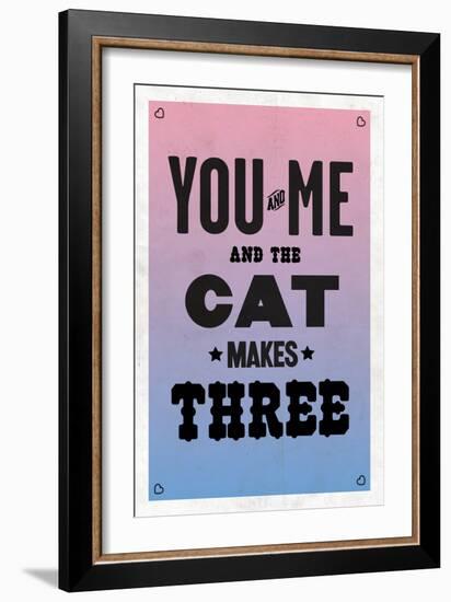 You and Me and the Cat Makes Three-null-Framed Art Print