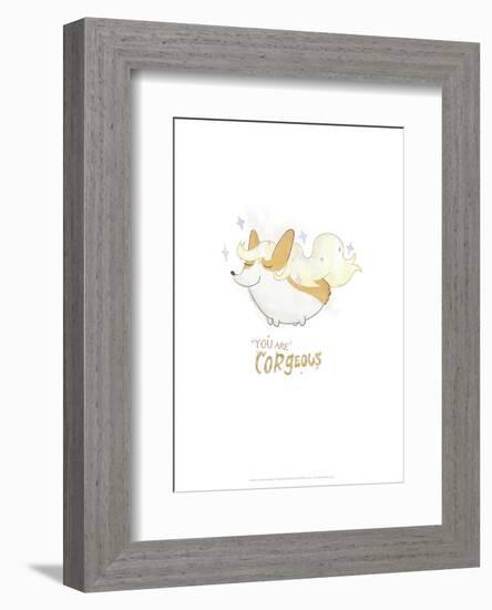 You are Corgeous - Hannah Stephey Cartoon Dog Print-Hannah Stephey-Framed Giclee Print