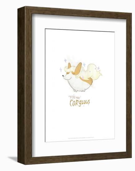 You are Corgeous - Hannah Stephey Cartoon Dog Print-Hannah Stephey-Framed Giclee Print