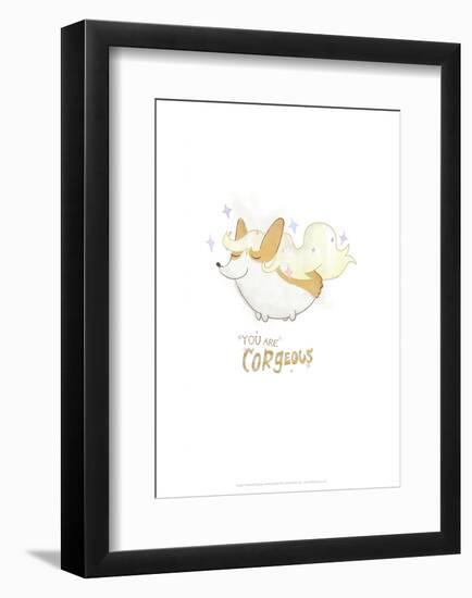 You are Corgeous - Hannah Stephey Cartoon Dog Print-Hannah Stephey-Framed Giclee Print