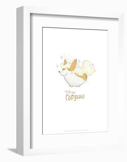 You are Corgeous - Hannah Stephey Cartoon Dog Print-Hannah Stephey-Framed Giclee Print