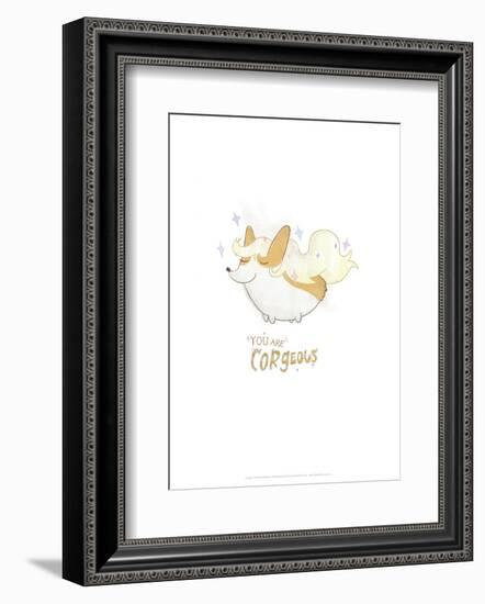 You are Corgeous - Hannah Stephey Cartoon Dog Print-Hannah Stephey-Framed Giclee Print