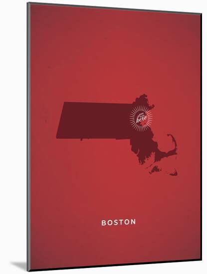You Are Here Boston-null-Mounted Art Print
