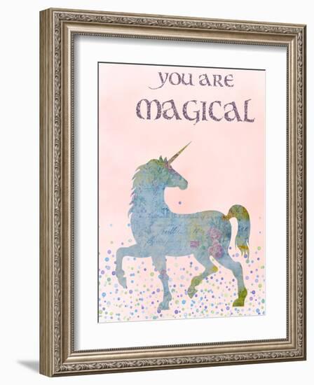 You Are Magical-Peach & Gold-Framed Art Print