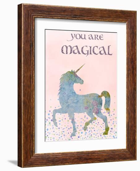 You Are Magical-Peach & Gold-Framed Art Print