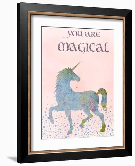 You Are Magical-Peach & Gold-Framed Art Print