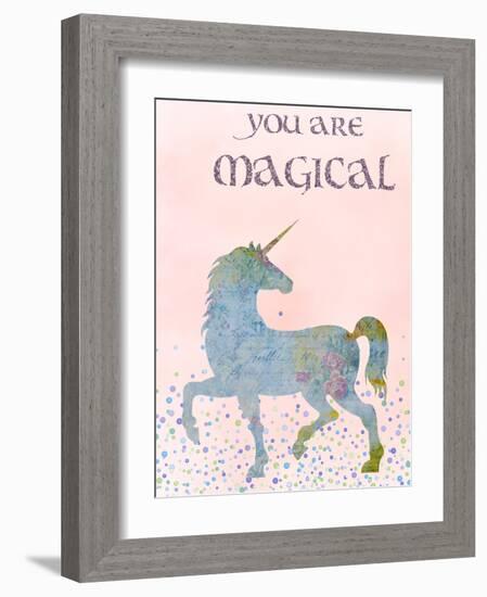 You Are Magical-Peach & Gold-Framed Art Print