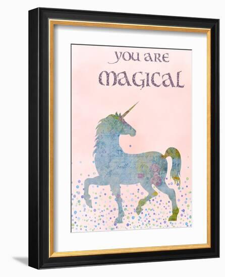 You Are Magical-Peach & Gold-Framed Art Print