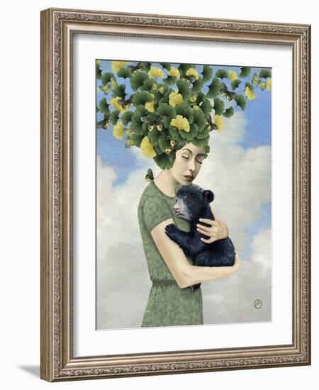 You Are Safe - Bear-Paula Belle Flores-Framed Art Print