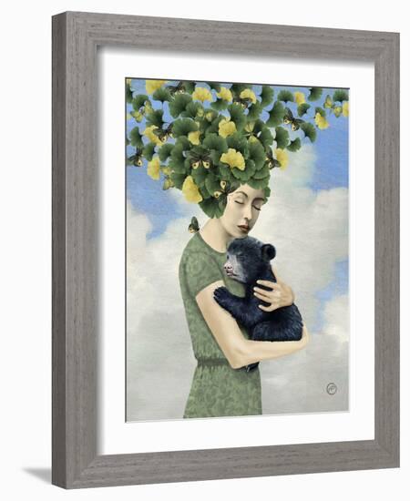 You Are Safe - Bear-Paula Belle Flores-Framed Art Print