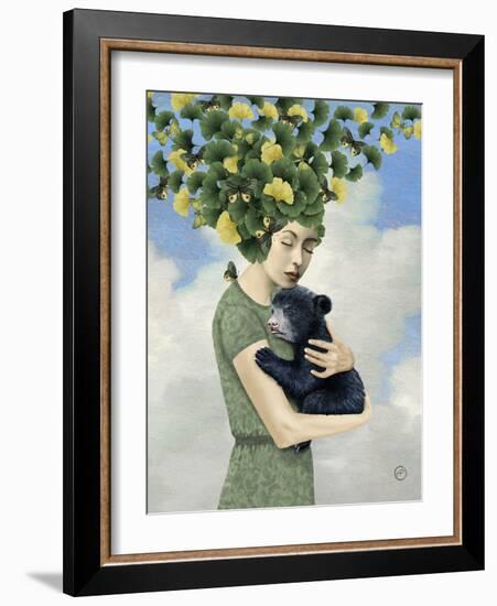 You Are Safe - Bear-Paula Belle Flores-Framed Art Print