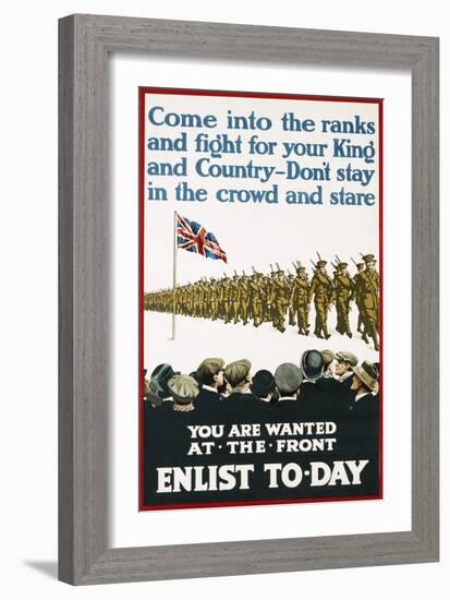 You are Wanted at the Front, Enlist Today Recruitment Poster-null-Framed Giclee Print