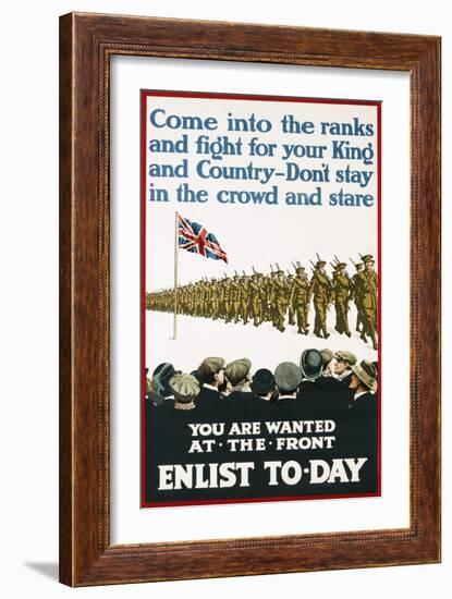 You are Wanted at the Front, Enlist Today Recruitment Poster-null-Framed Giclee Print