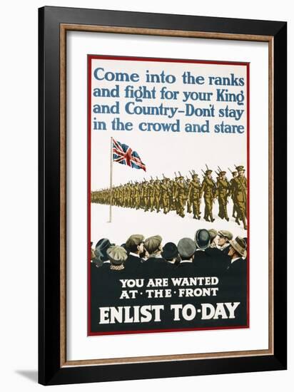 You are Wanted at the Front, Enlist Today Recruitment Poster-null-Framed Giclee Print