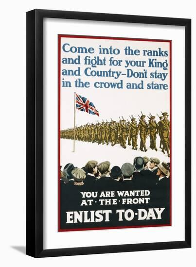 You are Wanted at the Front, Enlist Today Recruitment Poster-null-Framed Giclee Print
