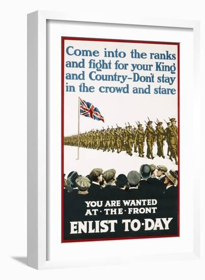 You are Wanted at the Front, Enlist Today Recruitment Poster-null-Framed Giclee Print