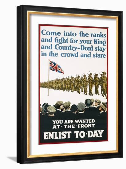 You are Wanted at the Front, Enlist Today Recruitment Poster-null-Framed Giclee Print