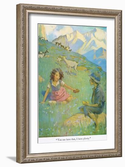 You Can Have That, I Have Plenty', Illustration from 'Heidi'-Jessie Willcox-Smith-Framed Giclee Print