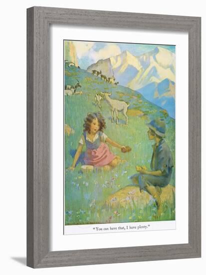 You Can Have That, I Have Plenty', Illustration from 'Heidi'-Jessie Willcox-Smith-Framed Giclee Print