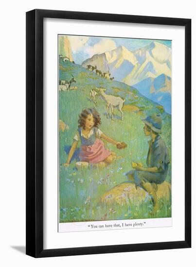 You Can Have That, I Have Plenty', Illustration from 'Heidi'-Jessie Willcox-Smith-Framed Giclee Print