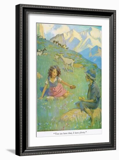 You Can Have That, I Have Plenty', Illustration from 'Heidi'-Jessie Willcox-Smith-Framed Giclee Print