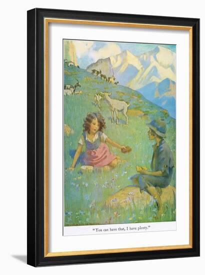 You Can Have That, I Have Plenty', Illustration from 'Heidi'-Jessie Willcox-Smith-Framed Giclee Print