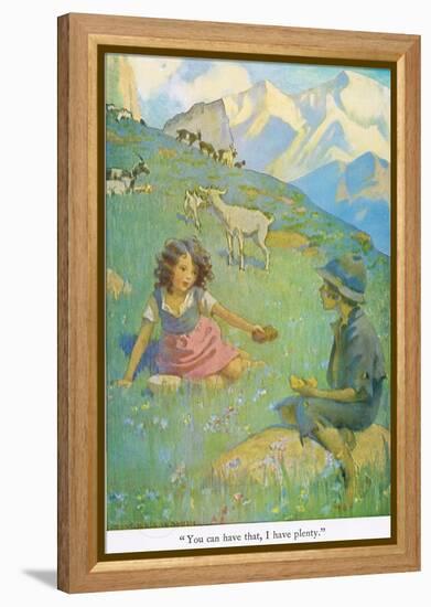 You Can Have That, I Have Plenty', Illustration from 'Heidi'-Jessie Willcox-Smith-Framed Premier Image Canvas