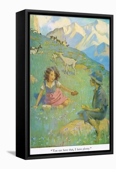 You Can Have That, I Have Plenty', Illustration from 'Heidi'-Jessie Willcox-Smith-Framed Premier Image Canvas