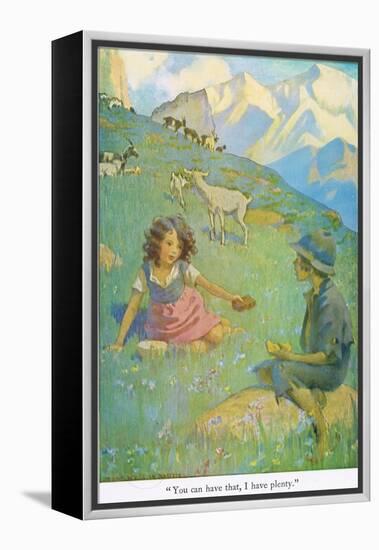 You Can Have That, I Have Plenty', Illustration from 'Heidi'-Jessie Willcox-Smith-Framed Premier Image Canvas