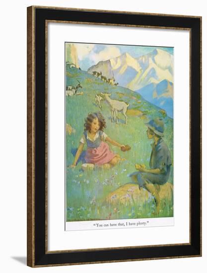You Can Have That, I Have Plenty', Illustration from 'Heidi'-Jessie Willcox-Smith-Framed Giclee Print