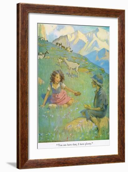 You Can Have That, I Have Plenty', Illustration from 'Heidi'-Jessie Willcox-Smith-Framed Giclee Print