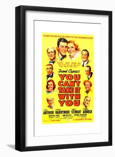 YOU CAN'T TAKE IT WITH YOU, James Stewart, Jean Arthur, 1938.-null-Framed Premium Giclee Print