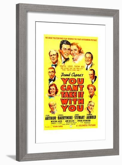 YOU CAN'T TAKE IT WITH YOU, James Stewart, Jean Arthur, 1938.-null-Framed Art Print