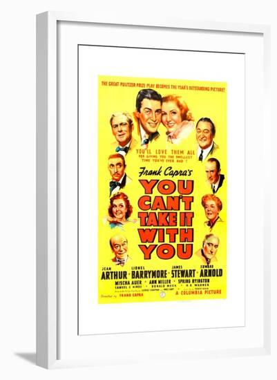 YOU CAN'T TAKE IT WITH YOU, James Stewart, Jean Arthur, 1938.-null-Framed Art Print