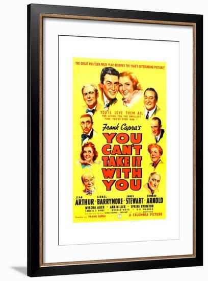 YOU CAN'T TAKE IT WITH YOU, James Stewart, Jean Arthur, 1938.-null-Framed Art Print