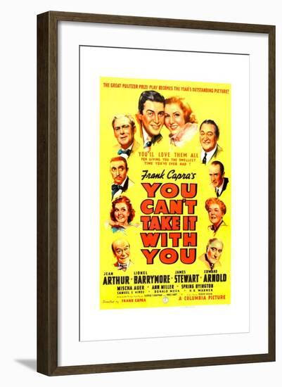 YOU CAN'T TAKE IT WITH YOU, James Stewart, Jean Arthur, 1938.-null-Framed Art Print