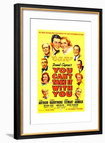 YOU CAN'T TAKE IT WITH YOU, James Stewart, Jean Arthur, 1938.-null-Framed Art Print