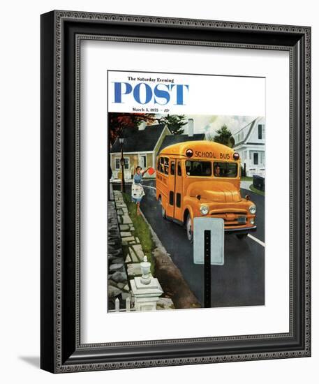 "You Forgot Your Lunch!" Saturday Evening Post Cover, March 5, 1955-George Hughes-Framed Giclee Print