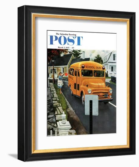 "You Forgot Your Lunch!" Saturday Evening Post Cover, March 5, 1955-George Hughes-Framed Giclee Print